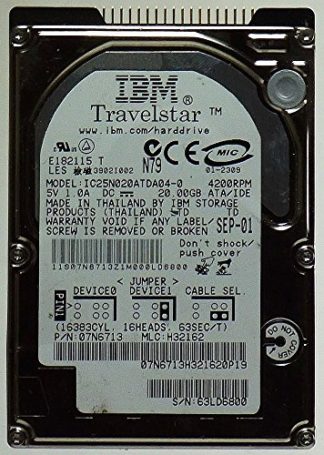 20GB Notebook-HDD IBM Travelstar IC25N020ATDA04-0 IDE ID11848
