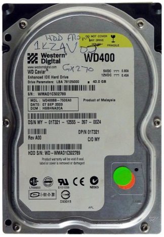 40GB at HDD Western Digital WD400BB IDE 2MB 7200K UDMA100 ID12713