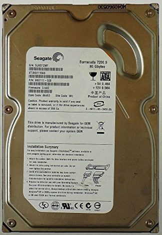 80GB HDD Seagate Barracuda 7200.9 ST3802110AS SATA ID12005