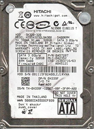 HTS543232L9A300, PN 0A57287, MLC DA2352, HITACHI 320GB SATA 2.5 Festplatte