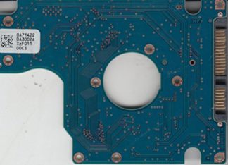 HTS725050A9A360, 0A71422 DA3002A, 0A73315, DA3274, Hitachi SATA 2.5 Leiterplatte (PCB)