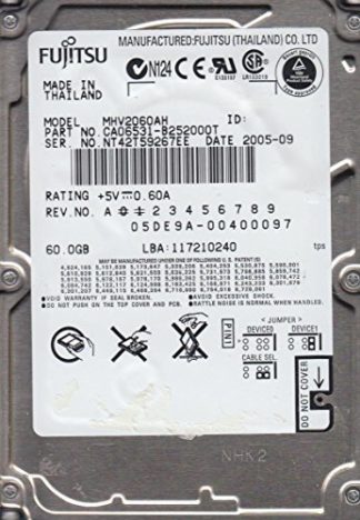 MHV2060AH, PN CA06531-B252000T, Fujitsu 60GB IDE 2.5 Festplatte