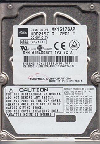 MK1517GAP, HDD2157 G ZF01 T, Toshiba 15.1GB IDE 2.5 Festplatte