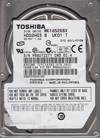 MK1652GSX, A0/LV010M, HDD2H03 B UK01 T, Toshiba 160GB SATA 2.5 Festplatte