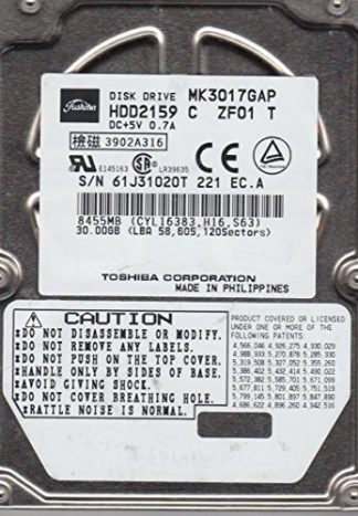 MK3017GAP, A0/A0.02H, HDD2159 C ZF01 T, Toshiba 30GB IDE 2.5 Festplatte