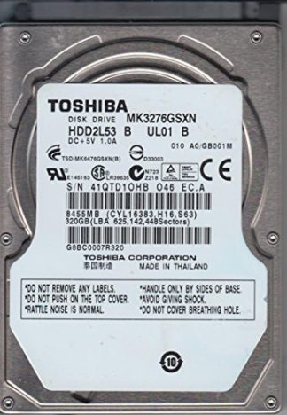 MK3276GSXN, A0/GB001M, HDD2L53 B UL01 B, Toshiba 320GB SATA 2.5 Festplatte