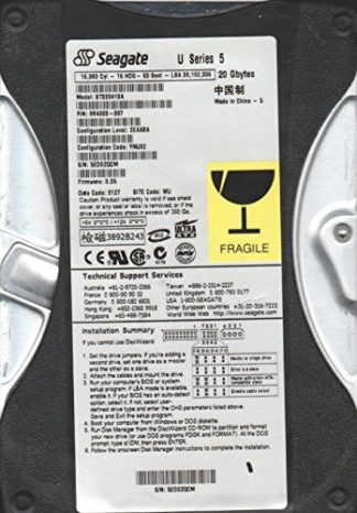 ST320413A, 5ED, WU, PN 9R4003-307, FW 3.35, Seagate 20GB IDE 3.5 Festplatte