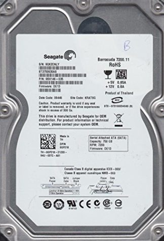 ST3750630AS, 9QK, KRATSG, PN 9BX146-035, FW DE13, Seagate 750GB SATA 3.5 Festplatte
