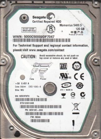 ST9120310AS, 5SV, WU, PN 9EV13C-300, FW SD03, Seagate 120GB SATA 2.5 Festplatte