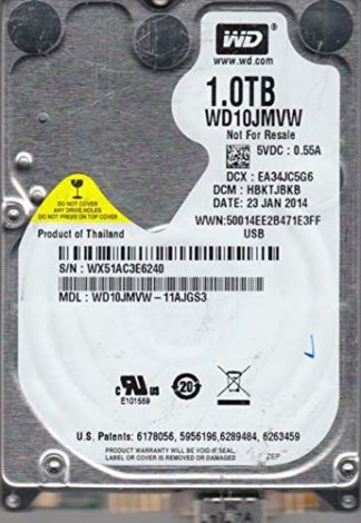 WD10JMVW-11AJGS3, DCM HBKTJBKB, 1TB USB 2.5 Hard Drive