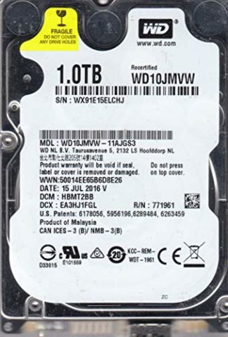 WD10JMVW-11AJGS3, DCM HBMT2BB, 1TB USB 2.5 Hard Drive