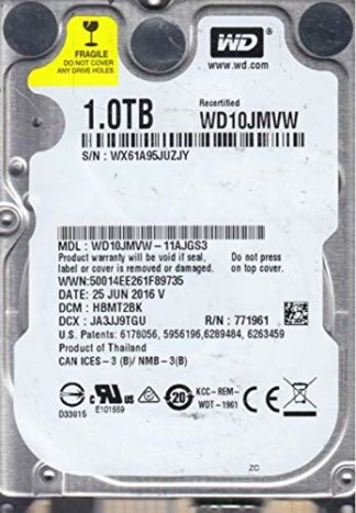 WD10JMVW-11AJGS3, DCM HBMT2BK, 1TB USB 2.5 Hard Drive