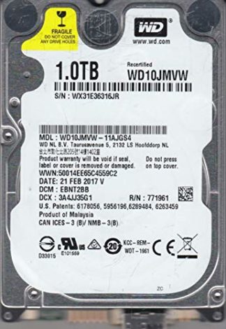 WD10JMVW-11AJGS4, DCM EBNT2BB, 1TB USB 2.5 Hard Drive