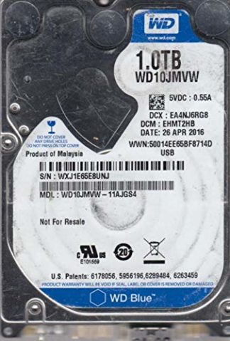 WD10JMVW-11AJGS4, DCM EHMT2HB, 1TB USB 2.5 Hard Drive