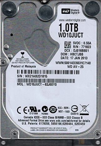 WD10JUCT-63J6SY0 DCM: HBCTJBB WX21A Western Digital 1TB