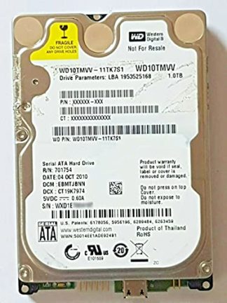 WD10TMVV-11TK7S1 DCM EBMTJBNN DCX CT19K7974 SN WXD1Exxxxxxx 04 OCT 2010 Thailand