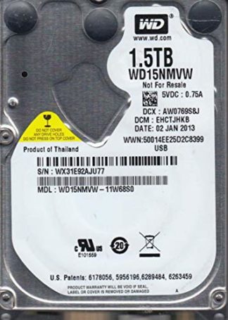 WD15NMVW-11W68S0, DCM EHCTJHKB, 1.5TB USB 2.5 Hard Drive