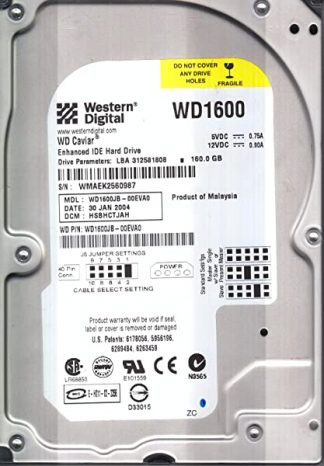 WD1600JB-00EVA0, DCM HSBHCTJAH, Western Digital 160GB IDE 3.5 Festplatte