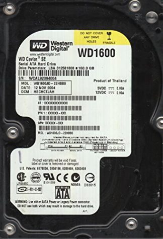 WD1600JD-22HBB0, DCM HSCHCTJAH, Western Digital 160GB SATA 3.5 Festplatte