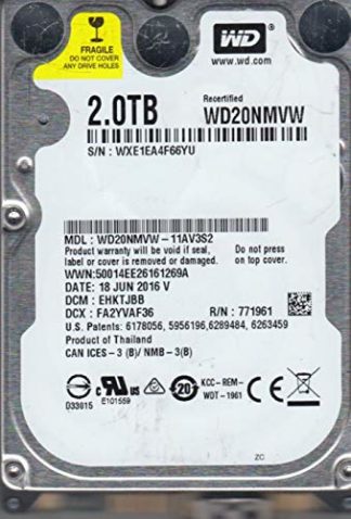 WD20NMVW-11AV3S2, DCM EHKTJBB, 2TB USB 2.5 Hard Drive