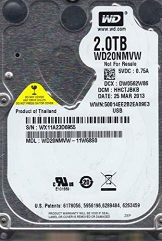WD20NMVW-11W68S0, DCM HHCTJBKB, 2TB USB 2.5 Hard Drive