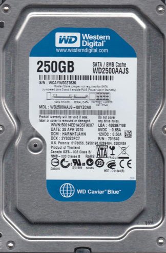 WD2500AAJS-00YZCA0, DCM HARNHTJAHN, Western Digital 250GB SATA 3.5 Hard Drive