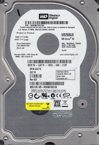 WD2500JS-75NCB3, DCM DSCACTJAAN, Western Digital 250GB SATA 3.5 Festplatte