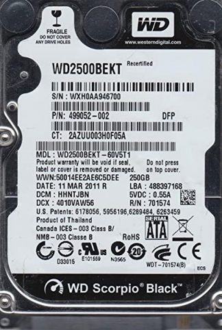WD2503ABYX-01WERA0, DCM HHRNHTJAA, Western Digital 250GB SATA 3.5 Festplatte