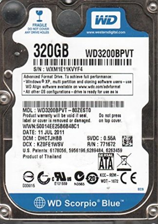 WD3200BPVT-80ZEST0, DCM DHCTJHBB, Western Digital 320GB SATA 2.5 Festplatte