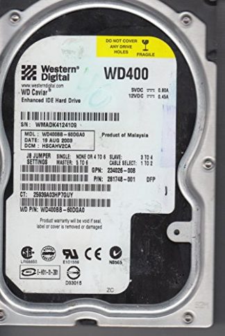 WD400BB-60DGA0, DCM HSCAHV2CA, Western Digital 40GB IDE 3.5 Festplatte