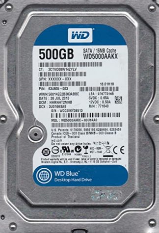 WD5000AAKX-60U6AA0, DCM HHRNHT2MHB, Western Digital 500GB SATA 3.5 Festplatte