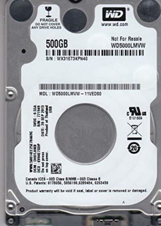 WD5000LMVW-11VEDS0, DCM DHOTJHKB, 500GB USB 2.5 Hard Drive