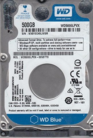 WD5000LPVX-00V0TT0, DCM DHOTJAN, Western Digital 500GB SATA 2.5 Hard Drive