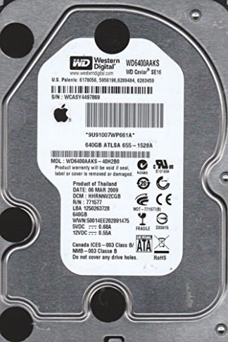 WD6400AAKS-40H2B0, DCM HHRNNV2CGB, Western Digital 640GB SATA 3.5 Festplatte