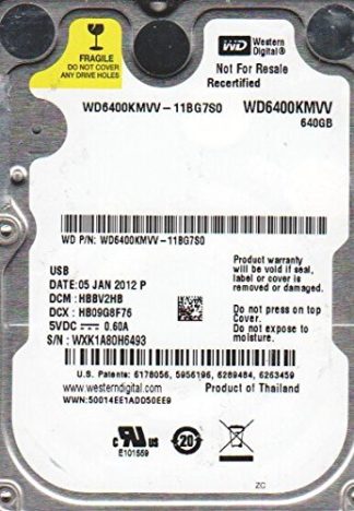 WD6400KMVV-11BG7S0, DCM HBBV2HB, Western Digital 640GB USB 2.5 Festplatte