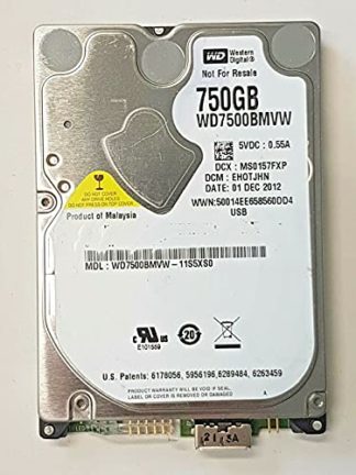 WD7500BMVW-11S5XS0 DCM EHOTJHN DCX MS0157FXP SN WXD1Exxxxxx 01 DEC 2012 Malaysia