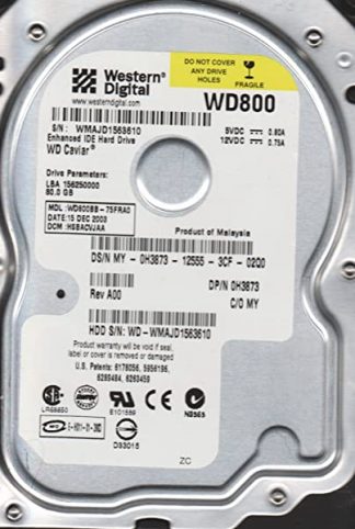 WD800BB-75FRA0, DCM HSBACVJAA, Western Digital 80GB IDE 3.5 Festplatte