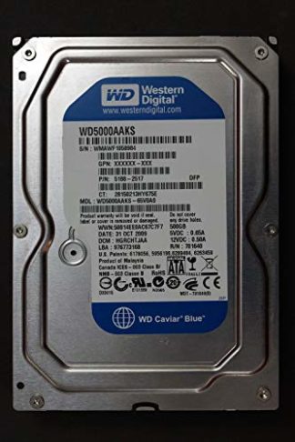 Western Digital WD WD5000AAKS 500GB 7200RPM 16MB Cache SATA 3.0Gb/s 3.5